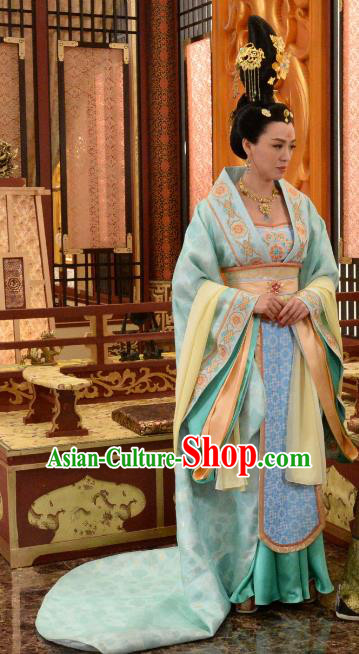 Chinese Ancient Palace Lady Trailing Hanfu Dress Tang Dynasty Imperial Princess Taiping Embroidered Costumes for Women
