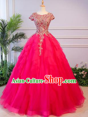 Top Grade Advanced Customization Wedding Dress Chorus Rosy Dress Bridal Veil Full Dress Costume for Women