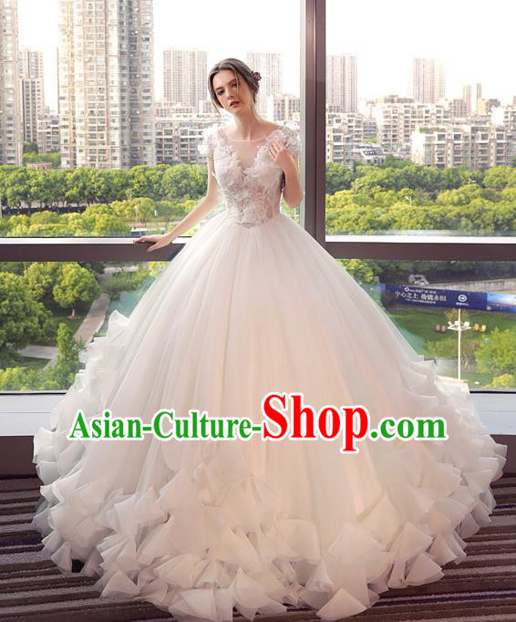 Top Grade Advanced Customization Wedding Dress Bridal Veil Wedding Gown Costume for Women