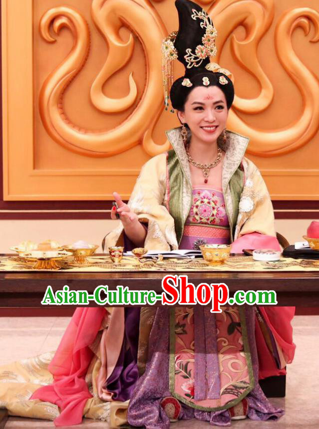 Ancient Chinese Tang Dynasty Court Hanfu Dress Princess Taiping Embroidered Costumes for Women