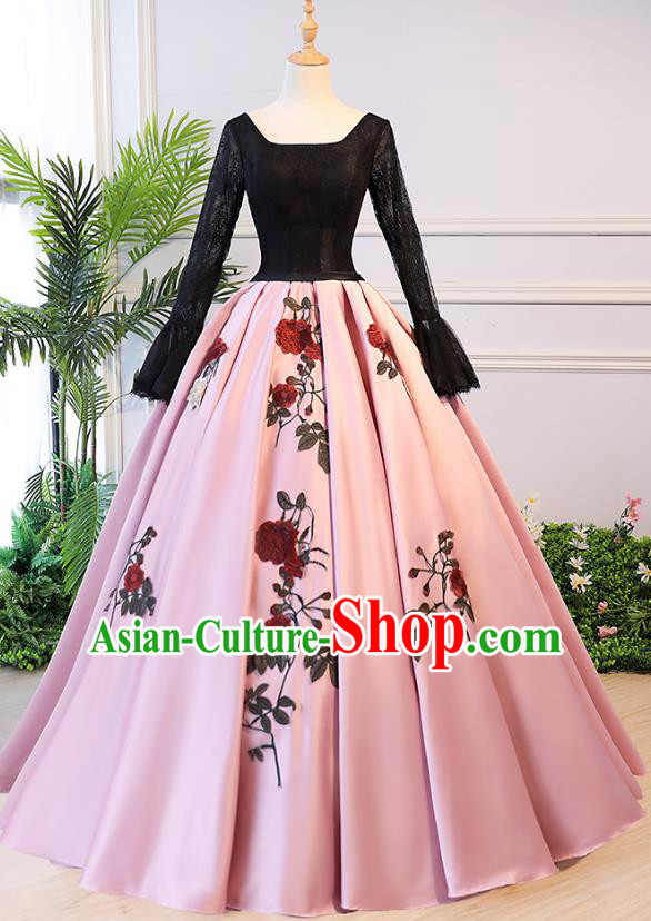 Top Grade Advanced Customization Pink Bubble Evening Dress Wedding Dress Compere Bridal Full Dress for Women
