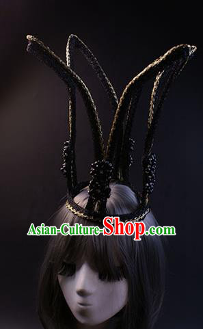 Top Grade Catwalks Queen Hair Accessories Halloween Baroque Royal Crown Stage Performance Modern Fancywork Headwear