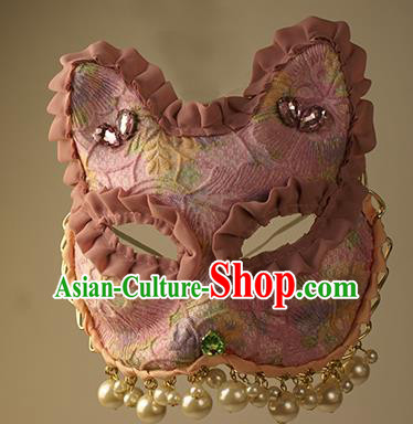 Halloween Exaggerated Pink Face Mask Fancy Ball Props Stage Performance Accessories Christmas Mysterious Masks