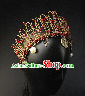 Top Grade Christmas Catwalks Hair Accessories Halloween Stage Performance Royal Crown Modern Fancywork Headwear