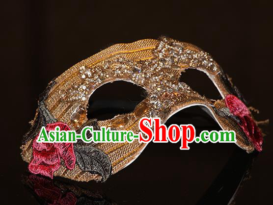 Halloween Catwalks Venice Face Mask Fancy Ball Embroidered Golden Masks Christmas Exaggerated Feather Masks