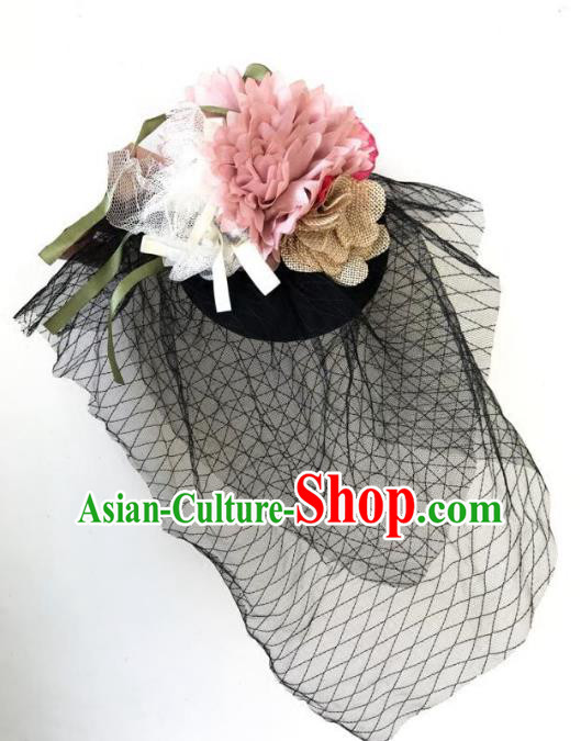 Top Grade Catwalks Hair Accessories Exaggerated Top Hat Halloween Modern Fancywork Wedding Headwear