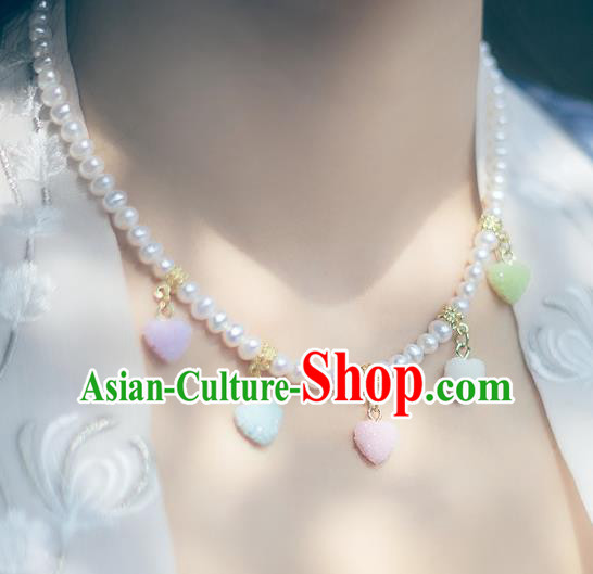 China Ancient Palace Accessories Classical Pearls Necklace Chinese Traditional Jewelry Hanfu Necklet for Women