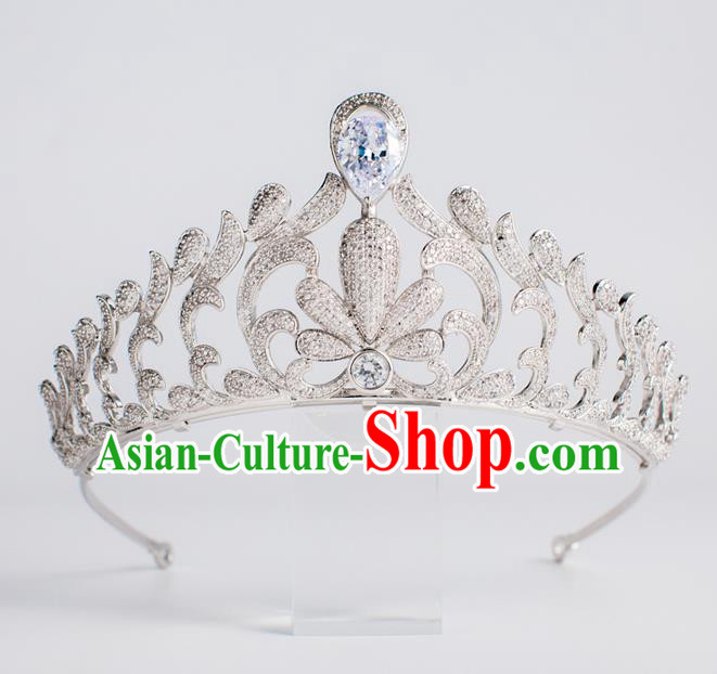Baroque Bride Hair Accessories Classical Wedding Royal Crown Zircon Imperial Crown Headwear for Women