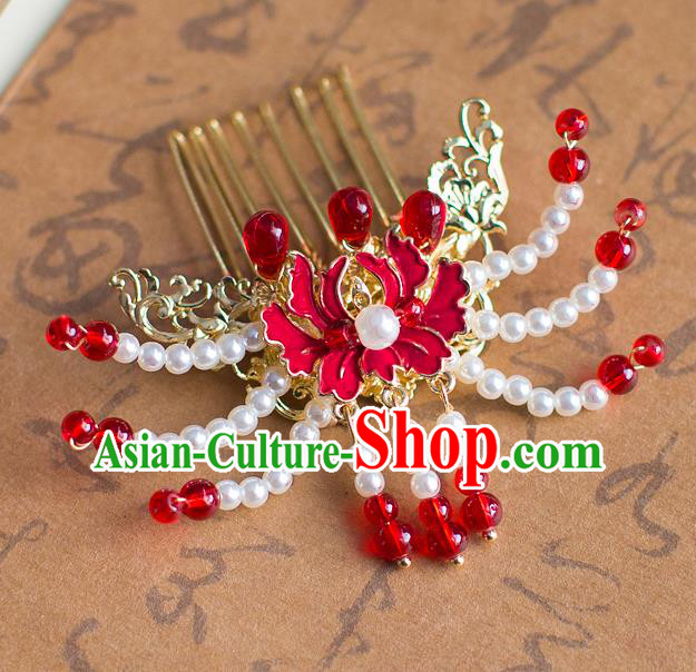Chinese Traditional Palace Hair Accessories Xiuhe Suit Hair Comb Ancient Hairpins for Women