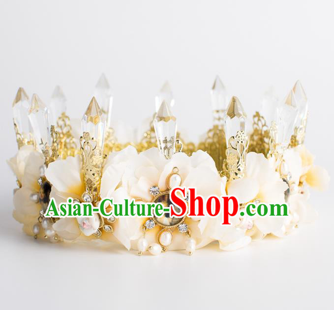 Baroque Bride Hair Accessories Classical Wedding Royal Crown Retro Imperial Crown Headwear for Women