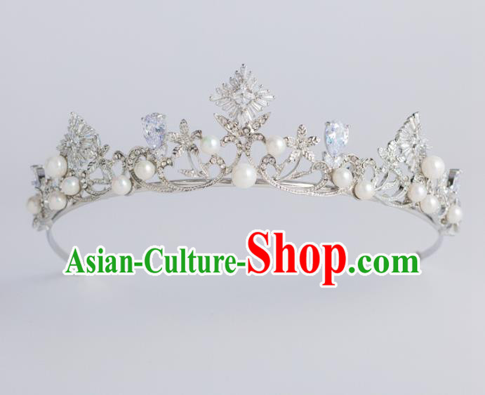 Baroque Bride Hair Accessories Classical Royal Crown Zircon Imperial Crown Headwear for Women