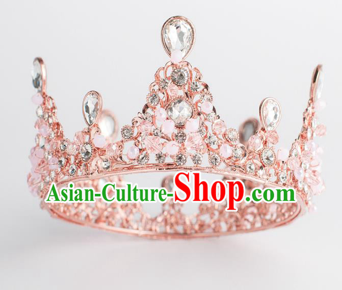 Baroque Bride Hair Accessories Crystal Beads Royal Crown Wedding Princess Classical Imperial Crown for Women