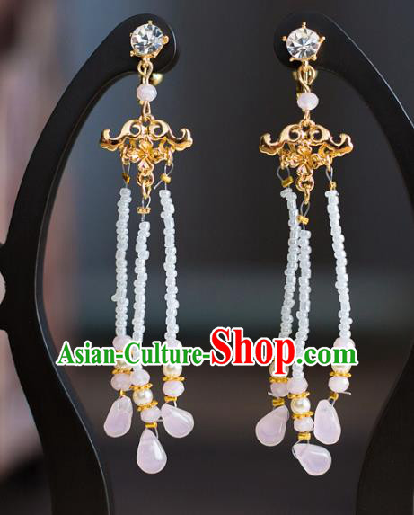 Bride Classical Accessories Long Tassel Earrings Wedding Jewelry Hanfu Eardrop for Women