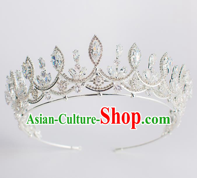 Baroque Bride Hair Accessories Princess Zircon Royal Crown Wedding Classical Crystal Imperial Crown for Women