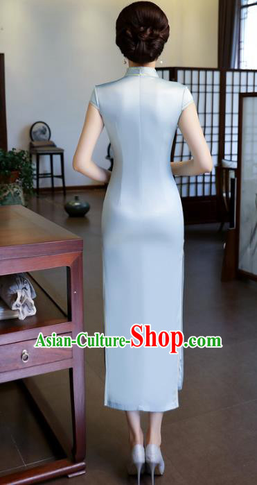 Traditional Ancient Chinese Young Women Cheongsam Dress Republic of China Tangsuit Stand Collar Blouse Dress Tang Suit Clothing