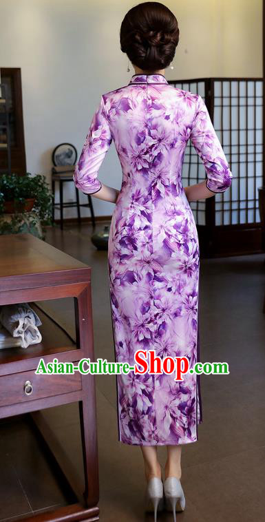 Traditional Ancient Chinese Young Women Cheongsam Dress Republic of China Tangsuit Stand Collar Blouse Dress Tang Suit Clothing