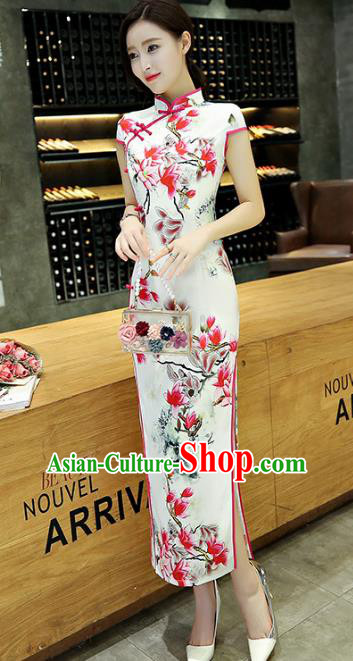 Traditional Ancient Chinese Young Women Cheongsam Dress Republic of China Tangsuit Stand Collar Blouse Dress Tang Suit Clothing