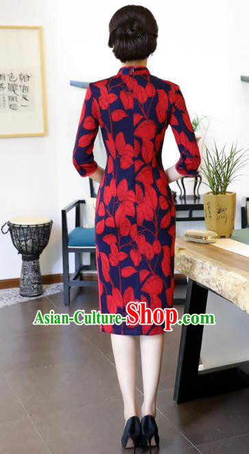 Traditional Ancient Chinese Young Women Cheongsam Dress Republic of China Tangsuit Stand Collar Blouse Dress Tang Suit Clothing