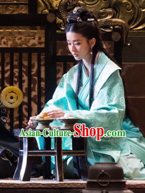 Chinese Ancient Palace Lady Hanfu Dress Television Drama Nirvana in Fire Princess Consort Xun Anru Embroidered Replica Costume for Women