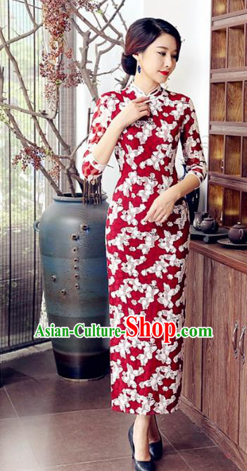 Traditional Ancient Chinese Young Women Cheongsam Dress Republic of China Tangsuit Stand Collar Blouse Dress Tang Suit Clothing