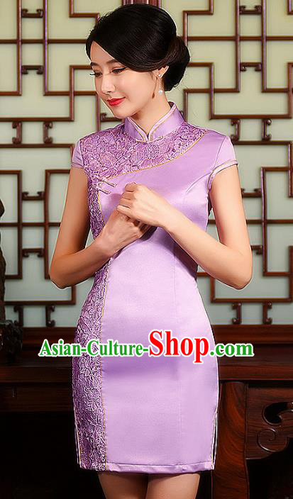 Traditional Ancient Chinese Young Women Cheongsam Dress Republic of China Tangsuit Stand Collar Blouse Dress Tang Suit Clothing