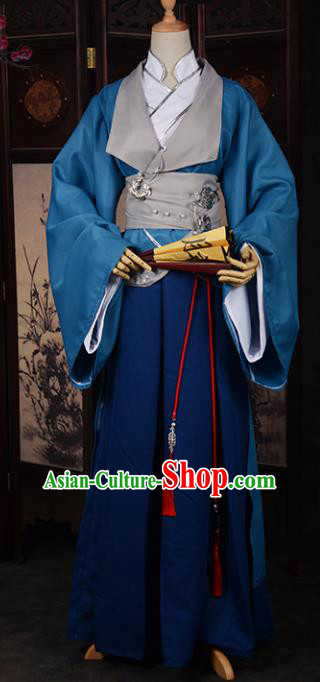 Traditional Chinese Ancient Nobility Childe Costume Cosplay Swordsman Hanfu Clothing for Men