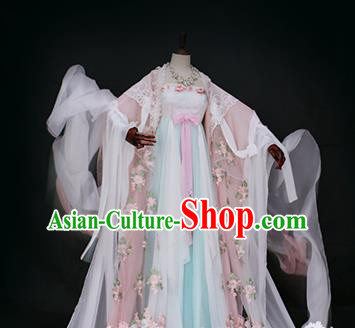 Chinese Ancient Palace Lady Hanfu Han Dynasty Imperial Concubine Queen Embroidered Historical Costumes for Women