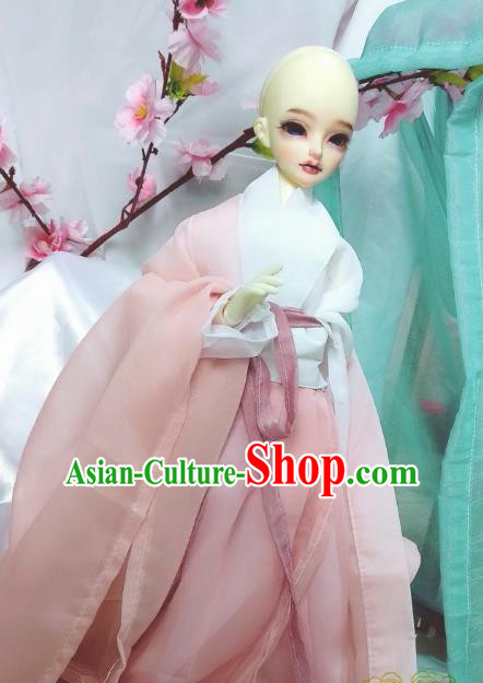 Chinese Ancient Cosplay Swordsman Pink Hanfu Dress Ming Dynasty Taoist Nun Costume for Women