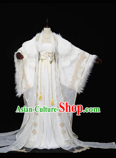 Chinese Ancient Cosplay Queen Costume Tang Dynasty Empress Embroidered Hanfu Dress for Women