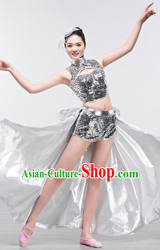 Top Grade Stage Performance Jazz Dance Costume Opening Modern Dance Clothing and Headpiece for Women