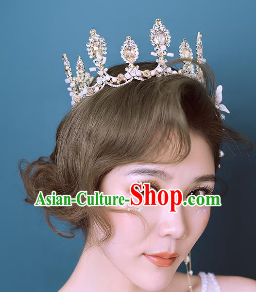 Baroque Style Hair Jewelry Accessories Bride Crystal Royal Crown Princess Hair Clasp for Women