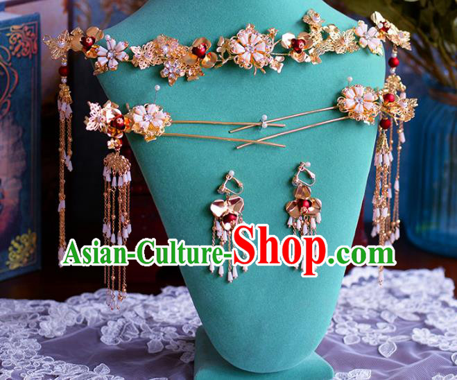 Chinese Traditional Handmade Hair Accessories Ancient Hair Clasp Tassel Hairpins Complete Set for Women