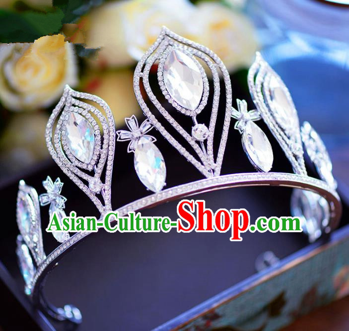 Baroque Style Hair Jewelry Accessories Bride Royal Crown Princess Crystal Imperial Crown for Women