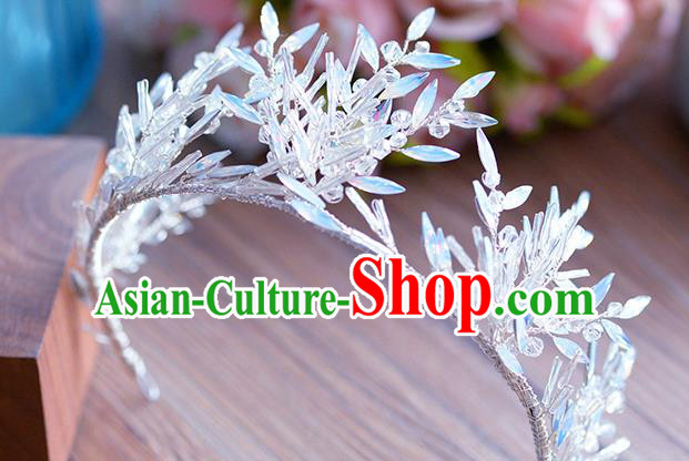 Top Grade Handmade Baroque Hair Accessories Bride Crystal Royal Crown Headwear for Women