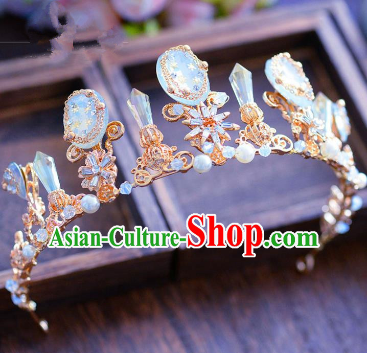 Handmade Hair Jewelry Accessories Baroque Royal Crown Crystal Imperial Crown for Women