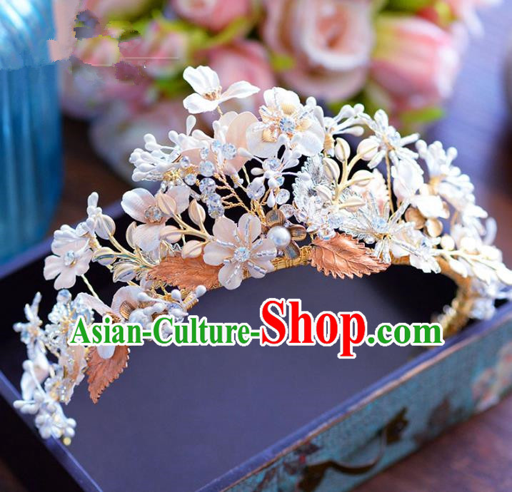 Handmade Hair Jewelry Accessories Baroque Flowers Royal Crown Bride Imperial Crown for Women