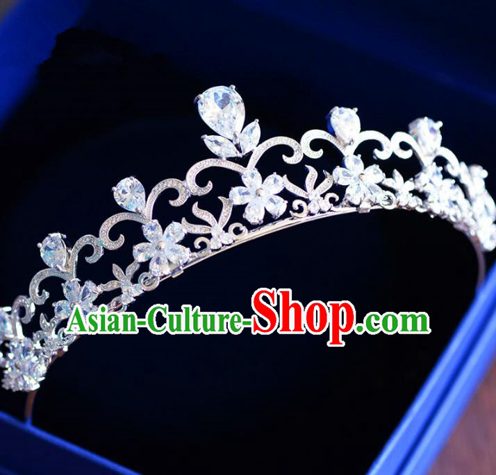 Top Grade Handmade Baroque Hair Jewelry Accessories Royal Crown Bride Zircon Imperial Crown for Women