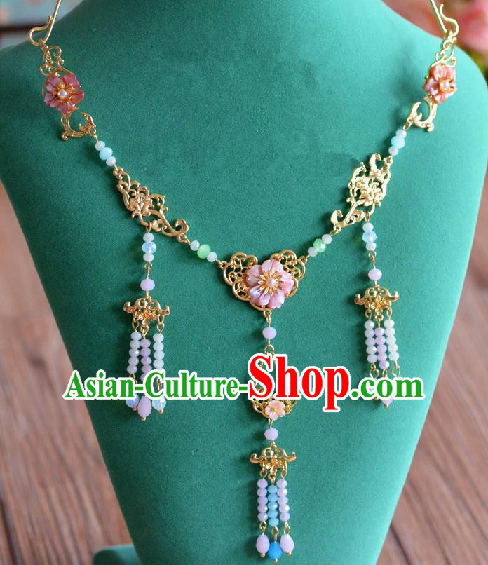 Top Grade Chinese Handmade Jewelry Accessories Ancient Hanfu Beads Tassel Necklace for Women