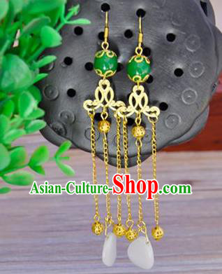 Top Grade Chinese Handmade Wedding Accessories Tassel Eardrop Hanfu Palace Earrings for Women