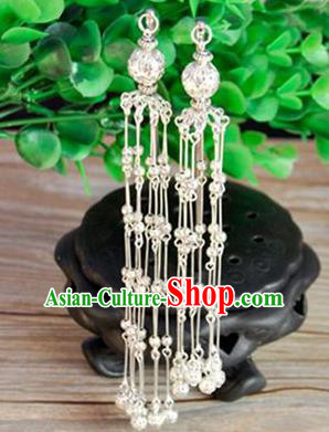 Top Grade Chinese Handmade Accessories Hanfu Eardrop Long Tassel Earrings for Women