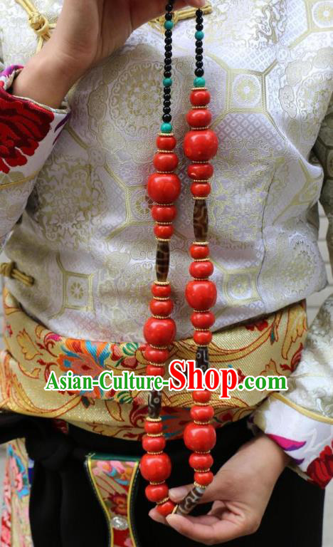 Traditional Chinese Zang Nationality Dance Costume China Tibetan Minority Enthic Clothing
