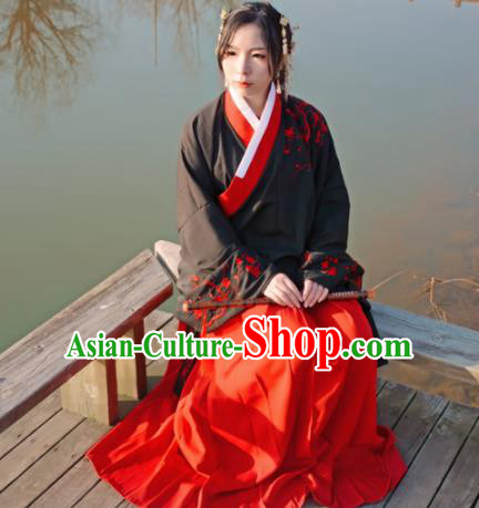 Chinese Ancient Swordsman Hanfu Han Dynasty Imperial Concubine Queen Embroidered Historical Costumes