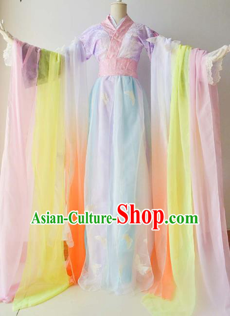 Chinese Traditional Han Dynasty Nobility Lady Hanfu Dress Ancient Swordsman Costume for Women