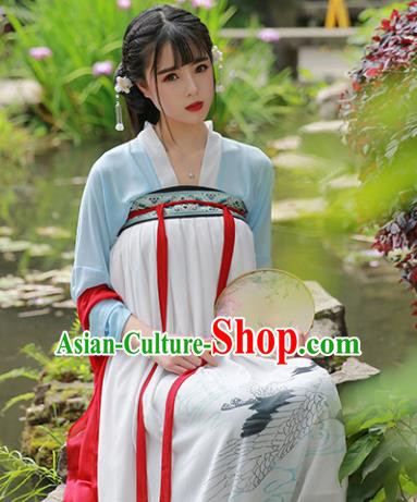 Chinese Ancient Palace Lady Hanfu Han Dynasty Imperial Concubine Queen Embroidered Historical Costumes