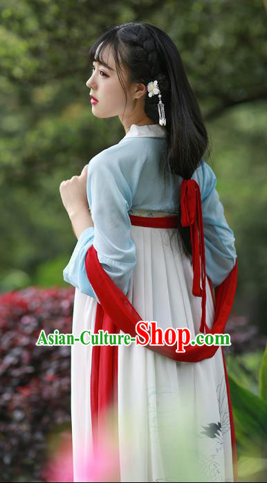 Chinese Ancient Palace Lady Hanfu Han Dynasty Imperial Concubine Queen Embroidered Historical Costumes