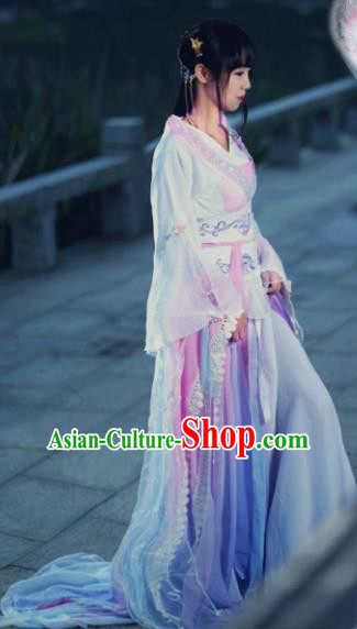 Chinese Ancient Palace Lady Hanfu Han Dynasty Imperial Concubine Queen Embroidered Historical Costumes