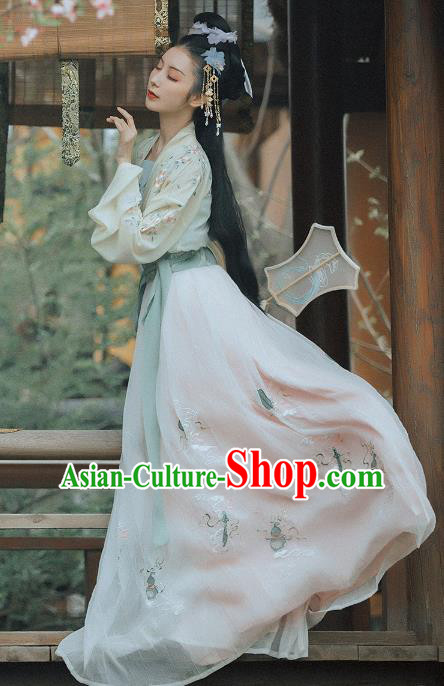 Chinese Ancient Palace Lady Hanfu Han Dynasty Imperial Concubine Queen Embroidered Historical Costumes