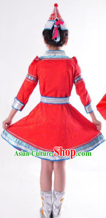 Traditional Chinese Mongol Nationality Dancing Costume Mongols Female Folk Dance Headwear Mongolian Minority Embroidery Costume