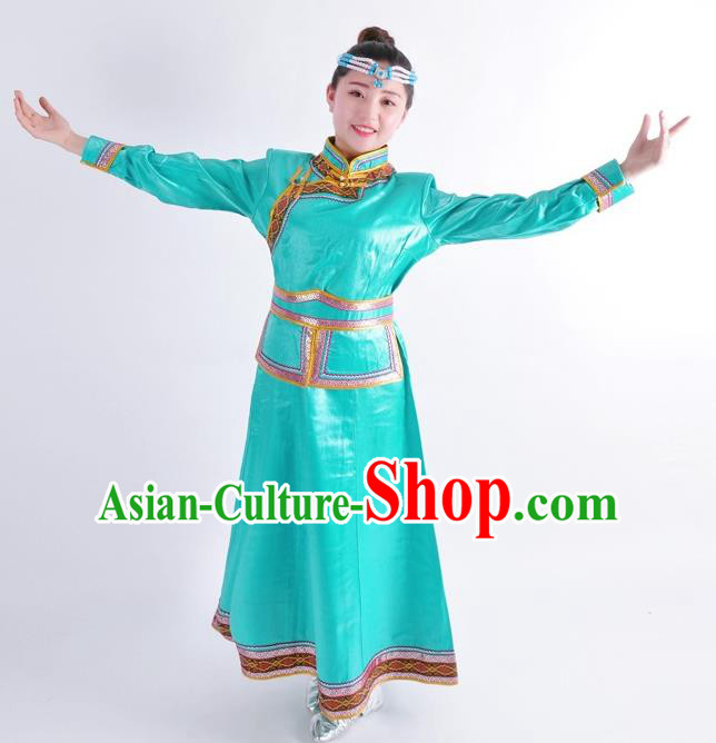 Traditional Chinese Mongol Nationality Dancing Costume Mongols Female Folk Dance Headwear Mongolian Minority Embroidery Costume