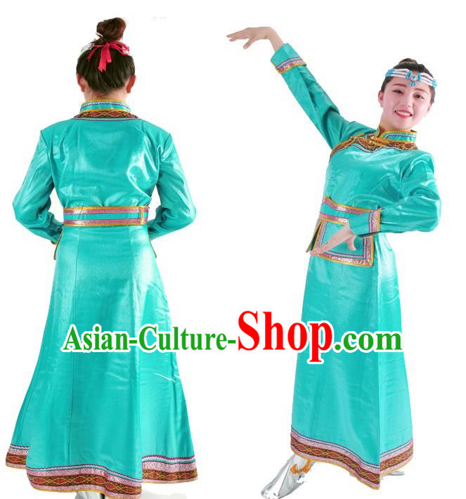Traditional Chinese Mongol Nationality Dancing Costume Mongols Female Folk Dance Headwear Mongolian Minority Embroidery Costume